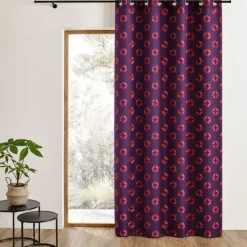 Rideau tamisant en jacquard à motifs de rosaces