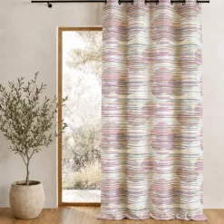 Rideau tamisant en jacquard à motifs graphiques