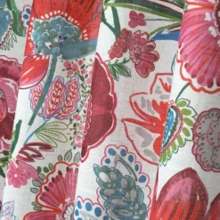 Rideau tamisant en polylin à motif floral