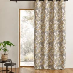 Rideau tamisant jacquard à motifs végétaux