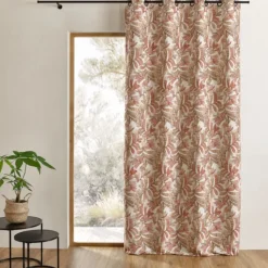 Rideau tamisant jacquard à motifs végétaux