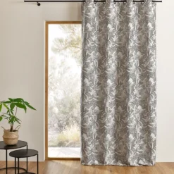 Rideau tamisant jacquard à motifs végétaux