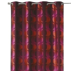 Rideau tamisant jacquard motifs de croissants de lune
