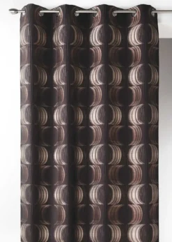 Rideau tamisant jacquard motifs de croissants de lune
