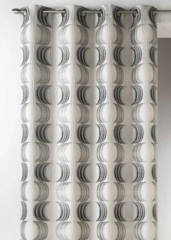 Rideau tamisant jacquard motifs de croissants de lune