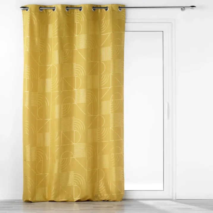 Rideau tamisant à motifs métallisés