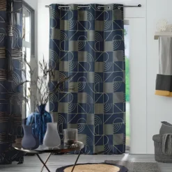 Rideau tamisant à motifs métallisés