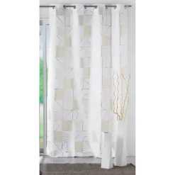 Rideau tamisant à motifs métallisés