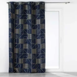 Rideau tamisant à motifs métallisés