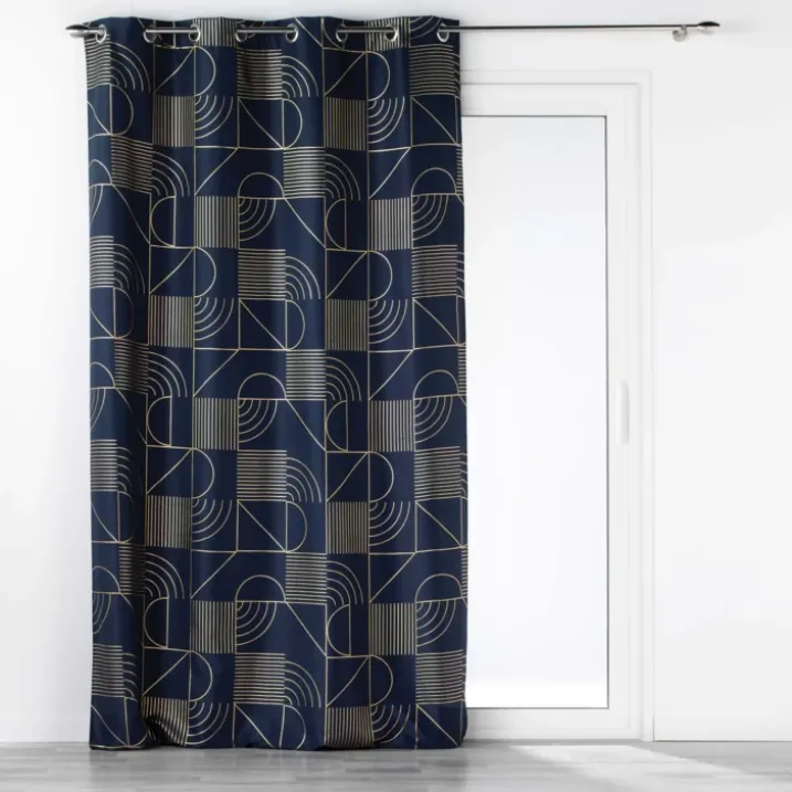 Rideau tamisant à motifs métallisés