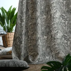 Rideau tamisant motif végétal exotique