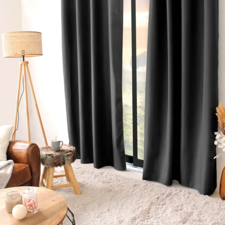 Rideau thermique en microfibre doublée