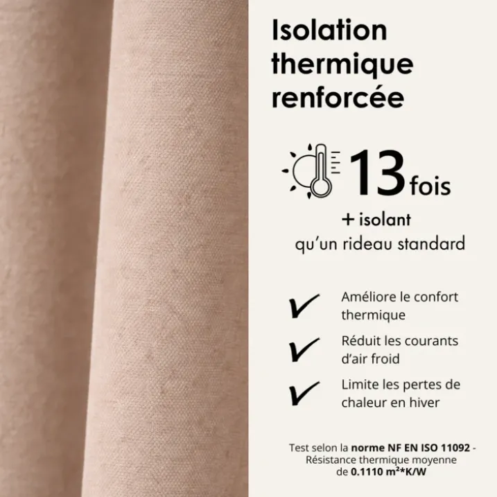 Rideau thermique phonique et semi occultant KONFOR