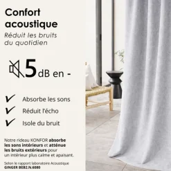 Rideau thermique phonique et semi occultant KONFOR