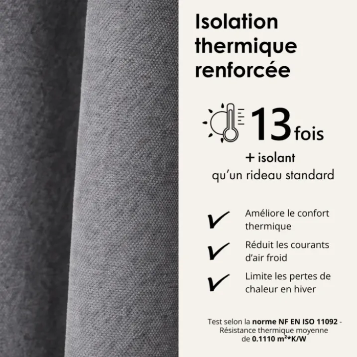 Rideau thermique phonique et semi occultant KONFOR