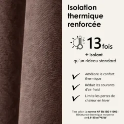 Rideau thermique phonique et semi occultant KONFOR