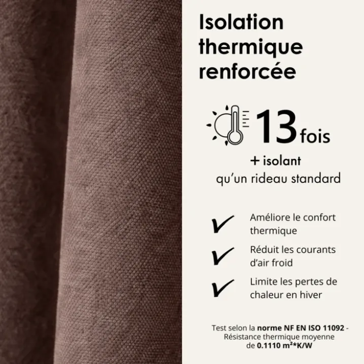 Rideau thermique phonique et semi occultant KONFOR