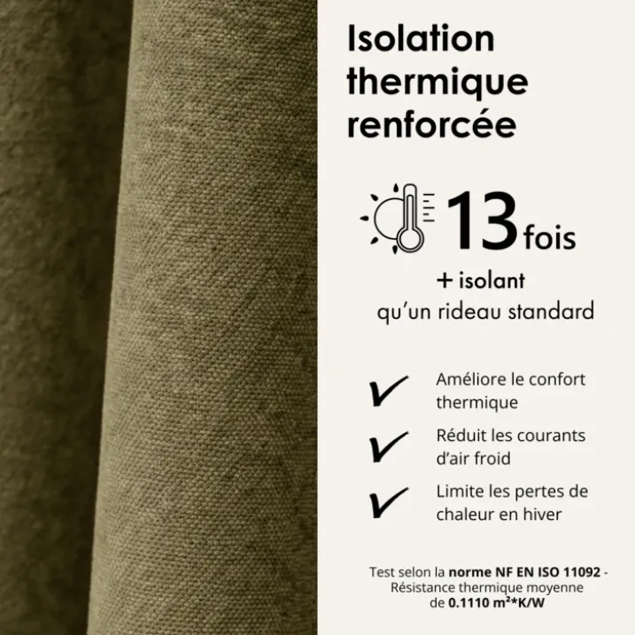 Rideau thermique phonique et semi occultant KONFOR