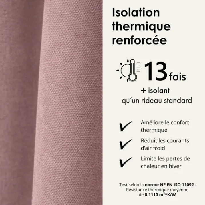 Rideau thermique phonique et semi occultant KONFOR
