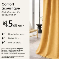 Rideau thermique phonique et semi occultant KONFOR