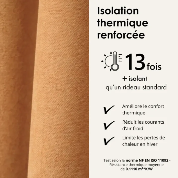 Rideau thermique phonique et semi occultant KONFOR