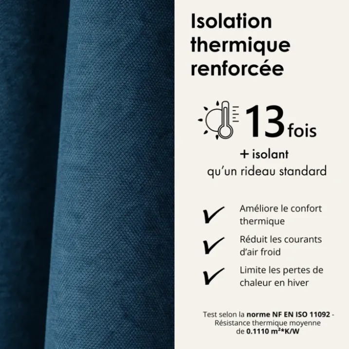 Rideau thermique phonique et semi occultant KONFOR
