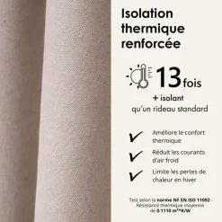 Rideau thermique phonique et semi occultant KONFOR