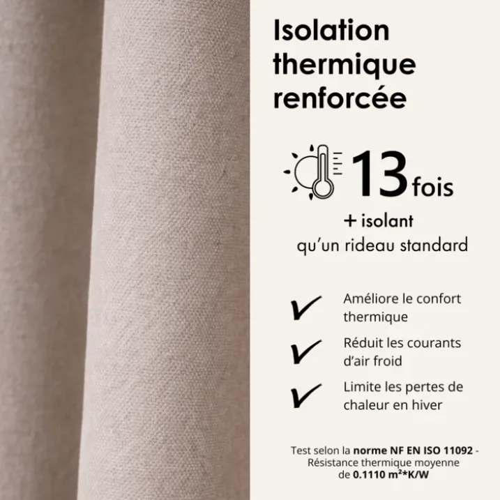 Rideau thermique phonique et semi occultant KONFOR