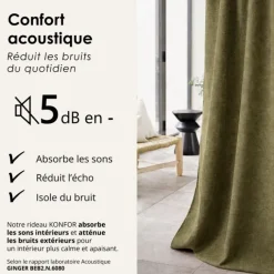 Rideau thermique phonique et semi occultant KONFOR