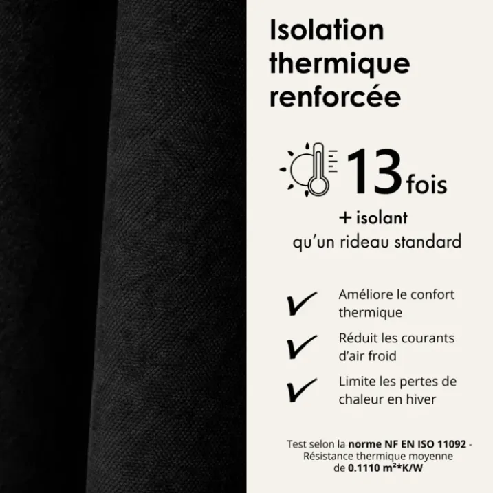 Rideau thermique phonique et semi occultant KONFOR