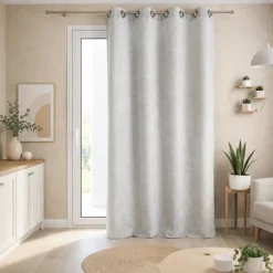 Rideau uni en tissu lourd à œillets carrés