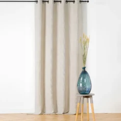 Rideau velours plat à oeillets