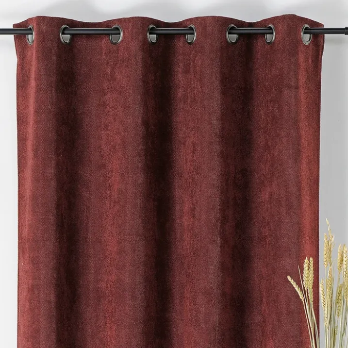Rideau velours plat à oeillets