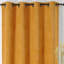 Rideau velours plat à oeillets