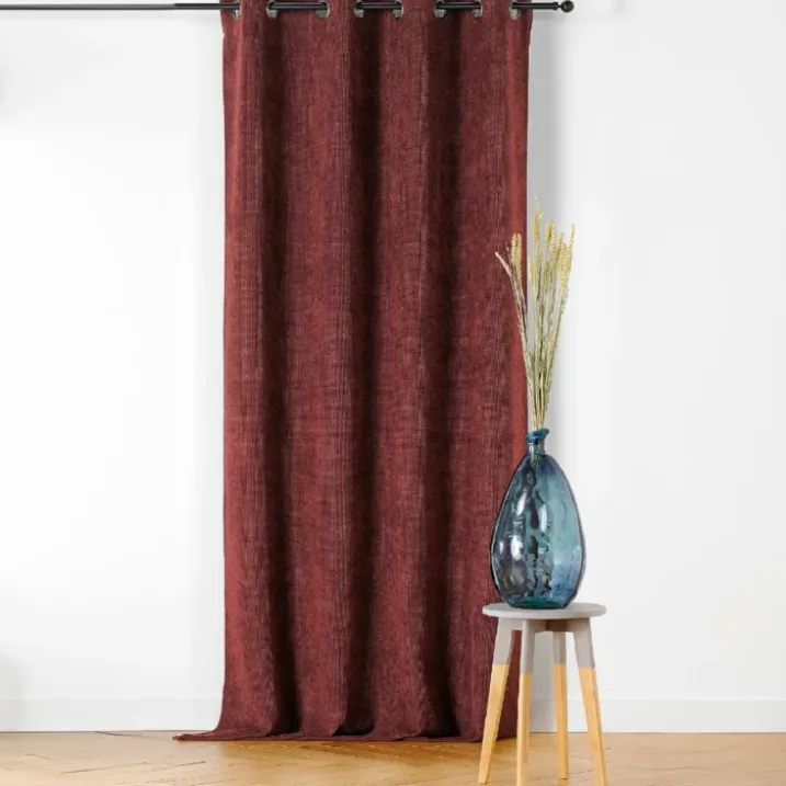 Rideau velours plat à oeillets