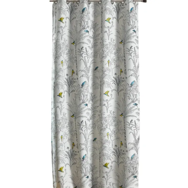Rideaux Jacquard imprimé floral et perroquets