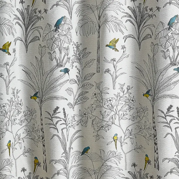 Rideaux Jacquard imprimé floral et perroquets