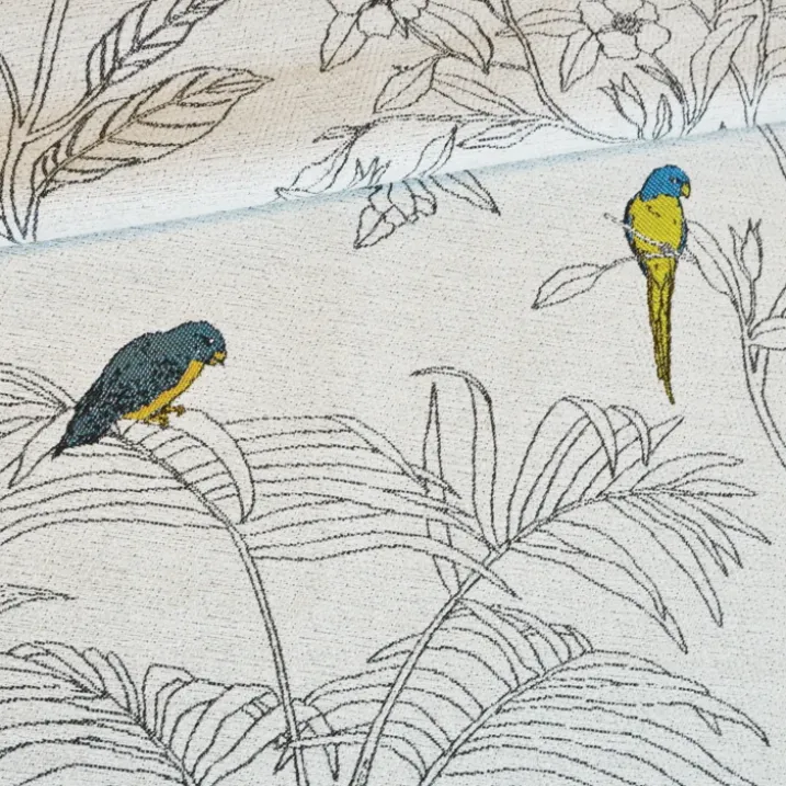 Rideaux Jacquard imprimé floral et perroquets
