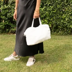 Sac imitation fourrure anse et bandoulière amovible