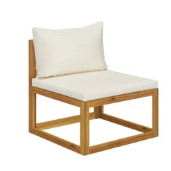 Salon de jardin 8 pcs en acacia avec coussin
