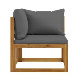 Salon de jardin 8 pcs en acacia avec coussin