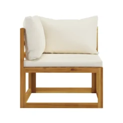 Salon de jardin 8 pcs en acacia avec coussin