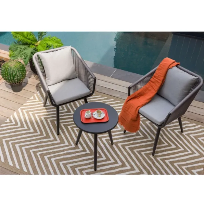 Salon détente en corde tressée