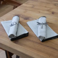 Serviette de table à carreaux en coton