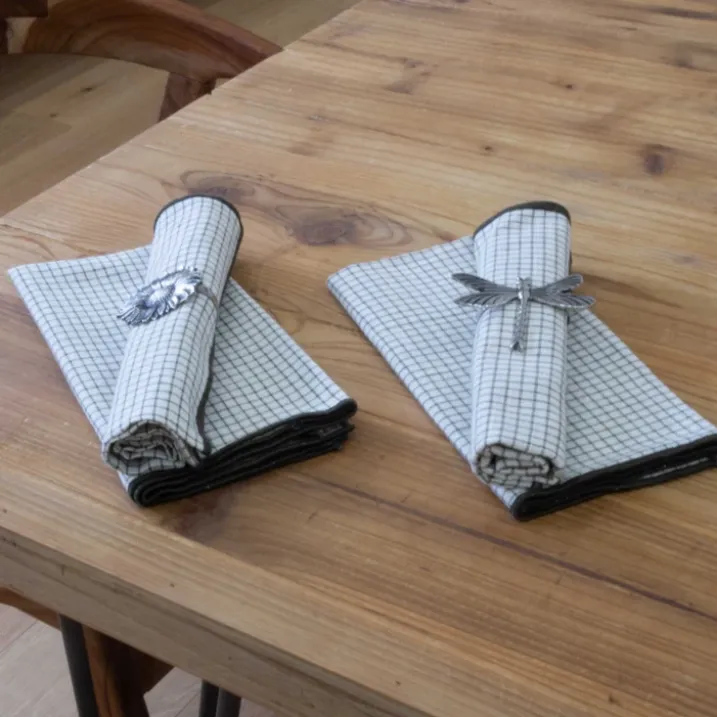 Serviette de table à carreaux en coton