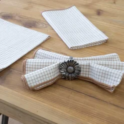 Serviette de table à carreaux en coton