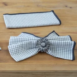 Serviette de table à carreaux en coton
