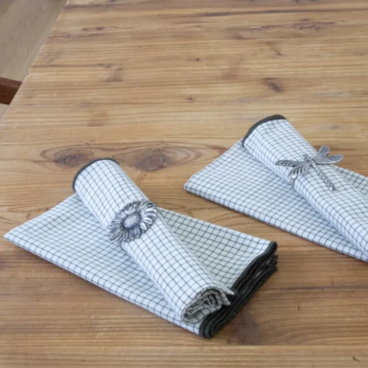 Serviette de table à carreaux en coton