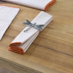 Serviette de table à carreaux en coton