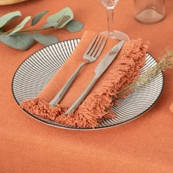Serviette de table à franges x 2